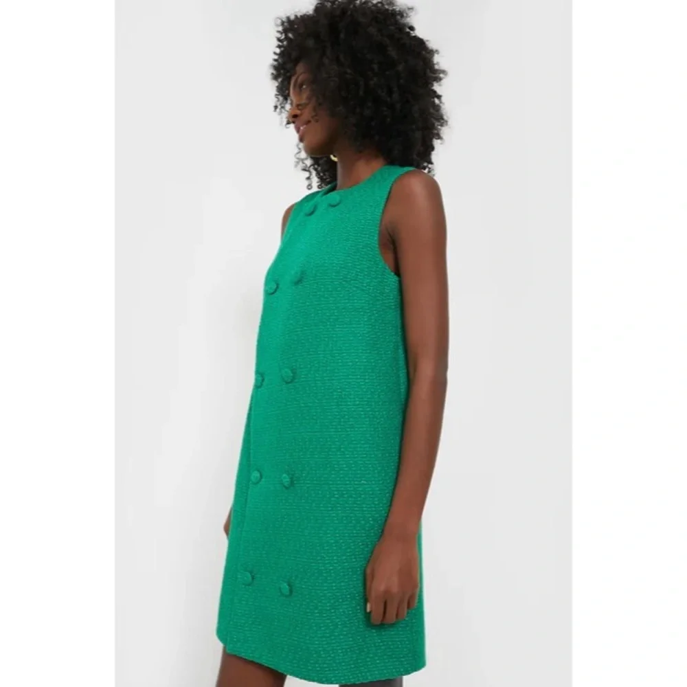 Pomander Place Emerald Green Tweed Bianca Dress Women’s Medium Tuckernuck - Picture 4 of 15